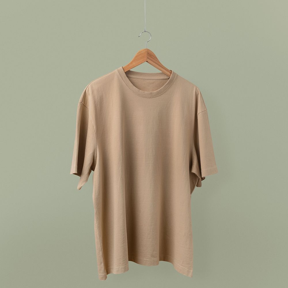 Brown t-shirt, simple apparel in unisex design with blank space
