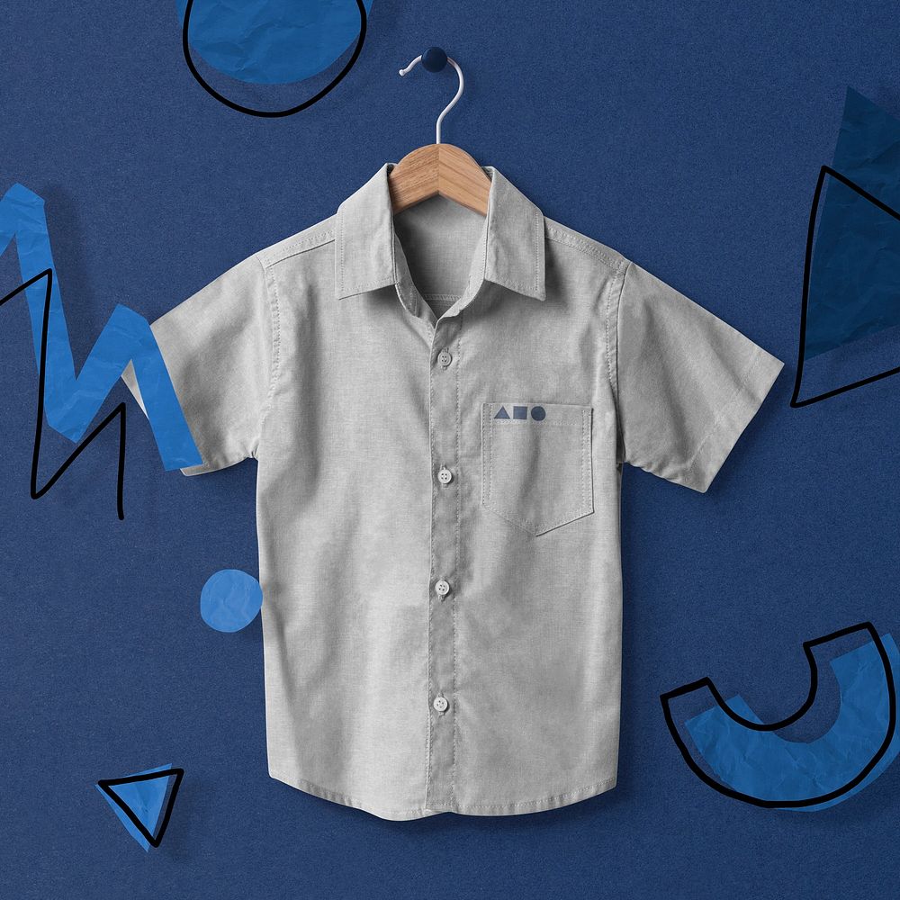 Kids shirt mockup, toddler size apparel in realistic design psd