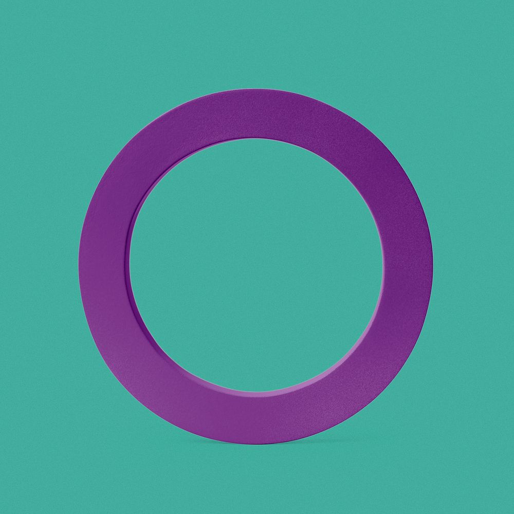 Purple round frame, geometric shape sticker, isolated object design psd