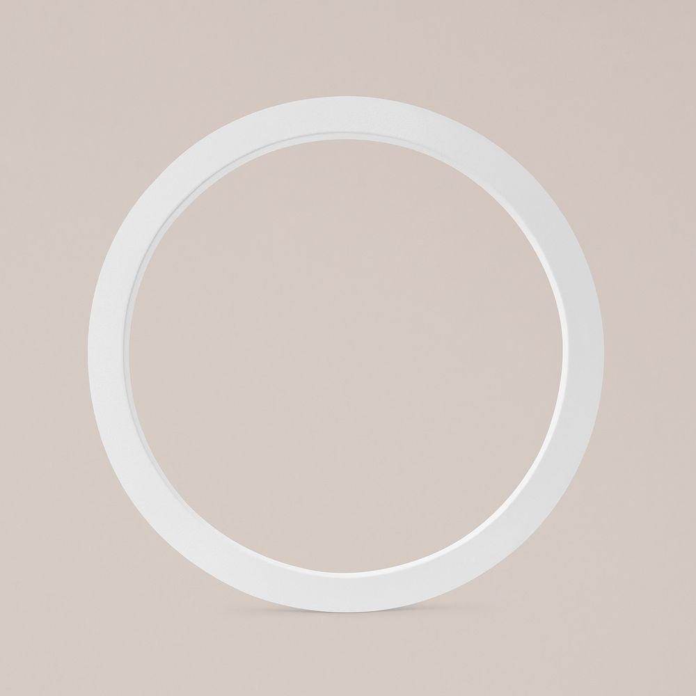 Gray round frame, geometric shape sticker, isolated object design psd
