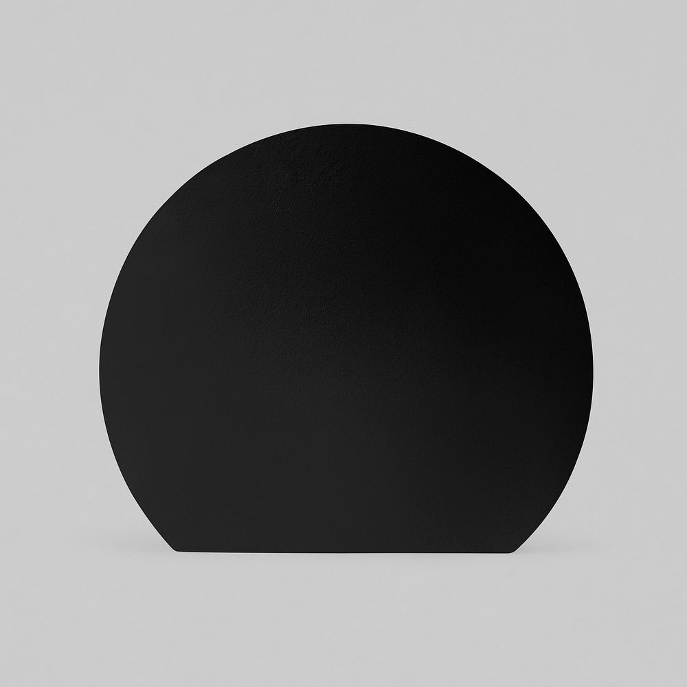 Black badge, geometric shape sticker, isolated object design psd