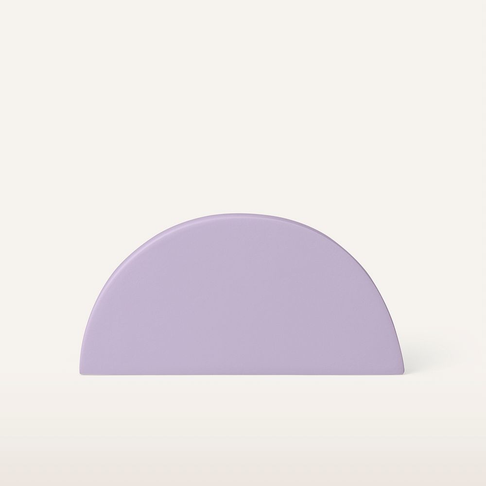 Pastel purple semicircle shape, geometric design element