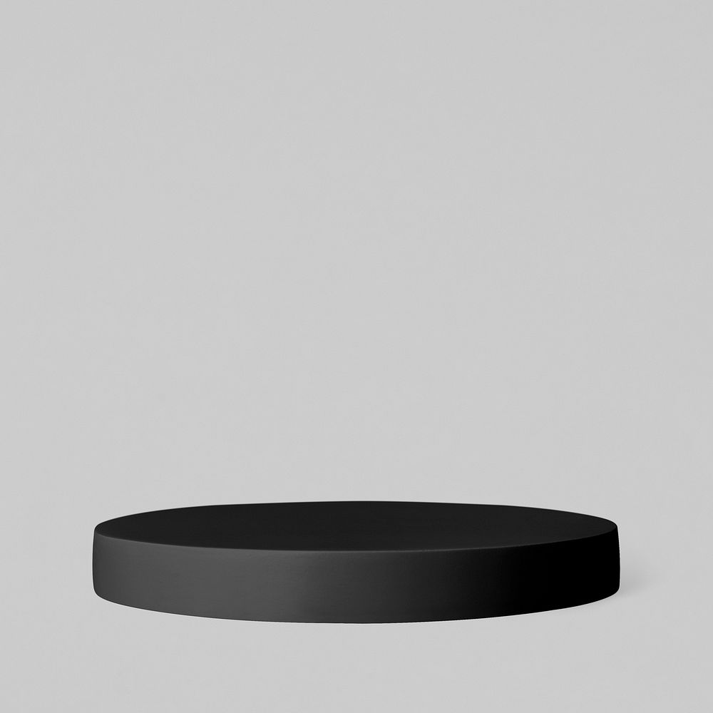 Black cylinder, geometric shape sticker, isolated object design psd