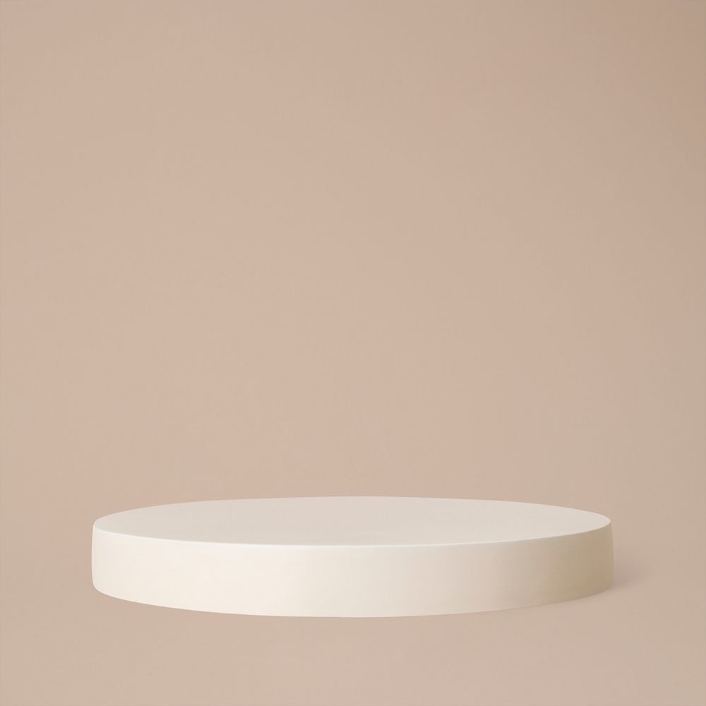 Beige product podium, minimal cylinder shape design element