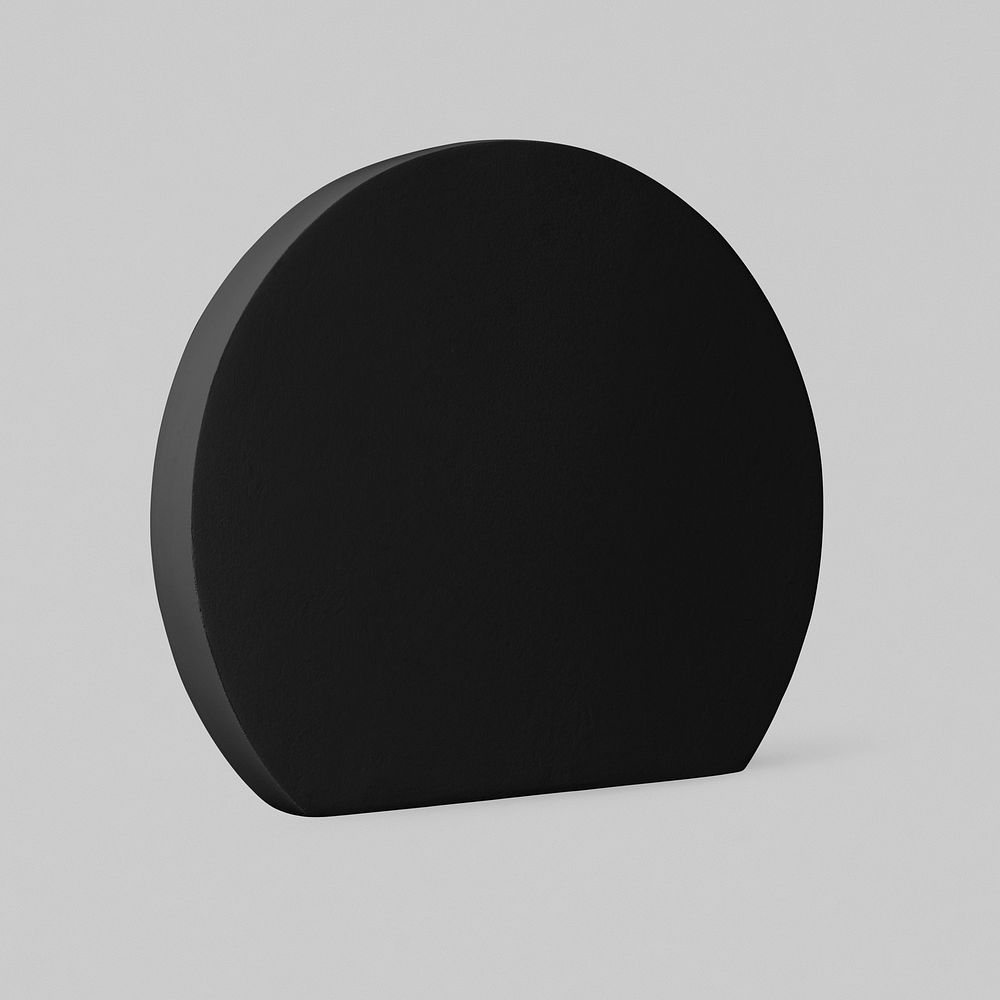 Black badge, geometric shape sticker, isolated object design psd