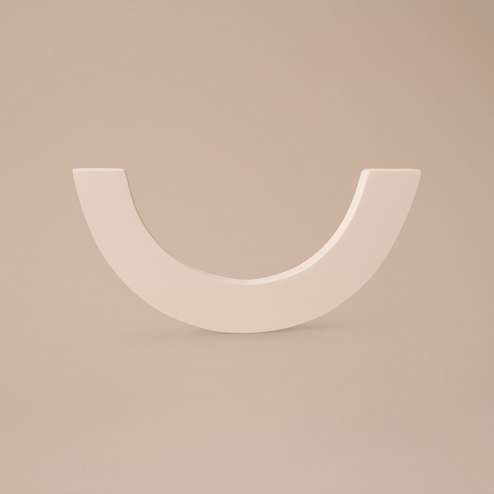 Beige arch, geometric shape sticker, isolated object design psd