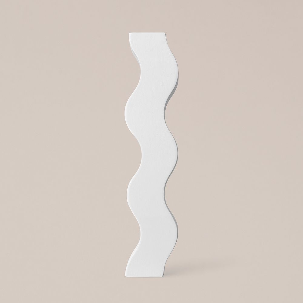 Gray wavy, geometric shape sticker, isolated object design psd
