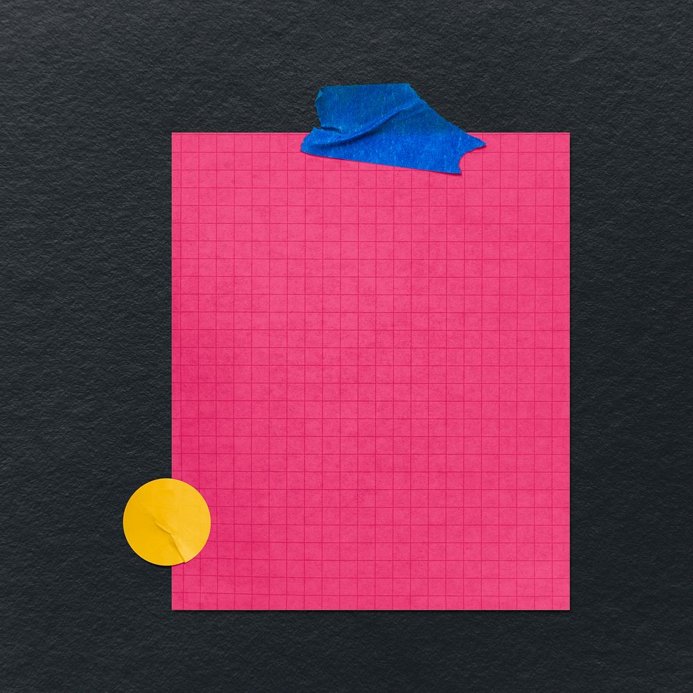 Pink sticky note, stationery design 