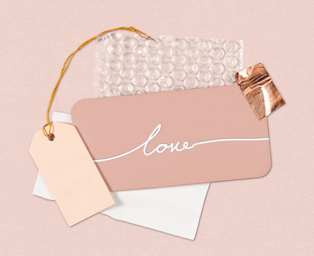 Cute swing tag mockup, pink design psd