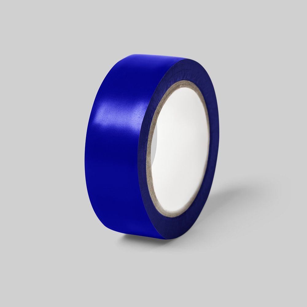 Blue glossy tape roll, stationery element