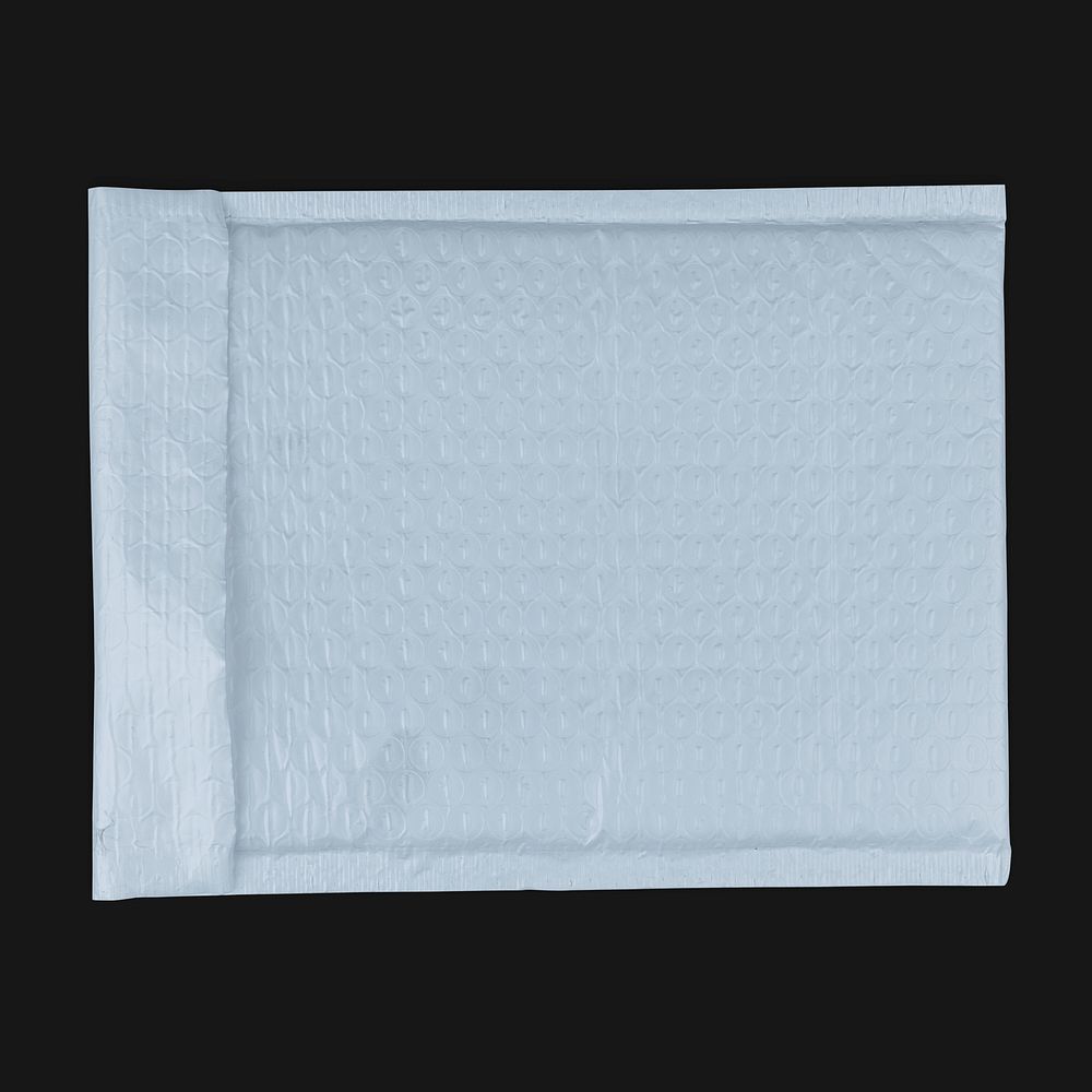 White bubble mailer bag, shipping packaging design