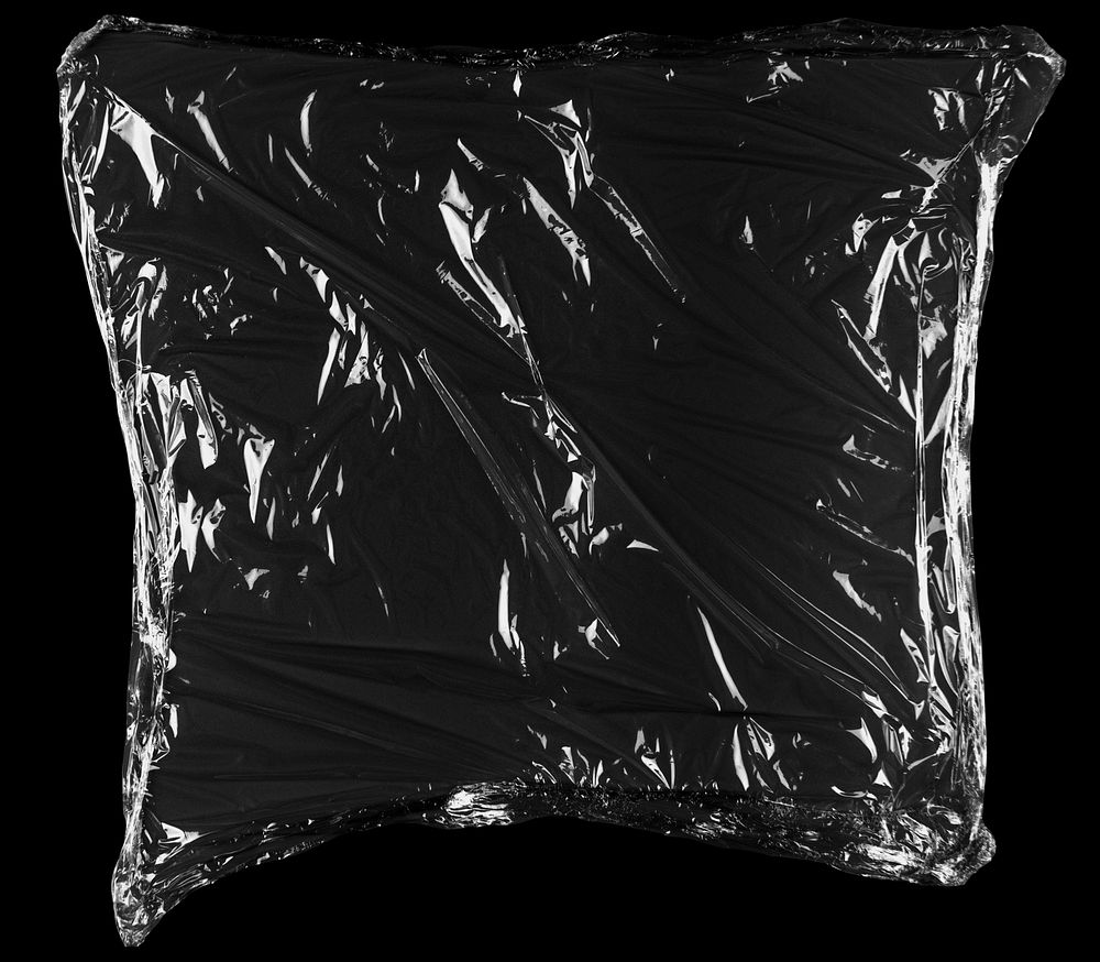 Stretch wrap film roll texture, black background