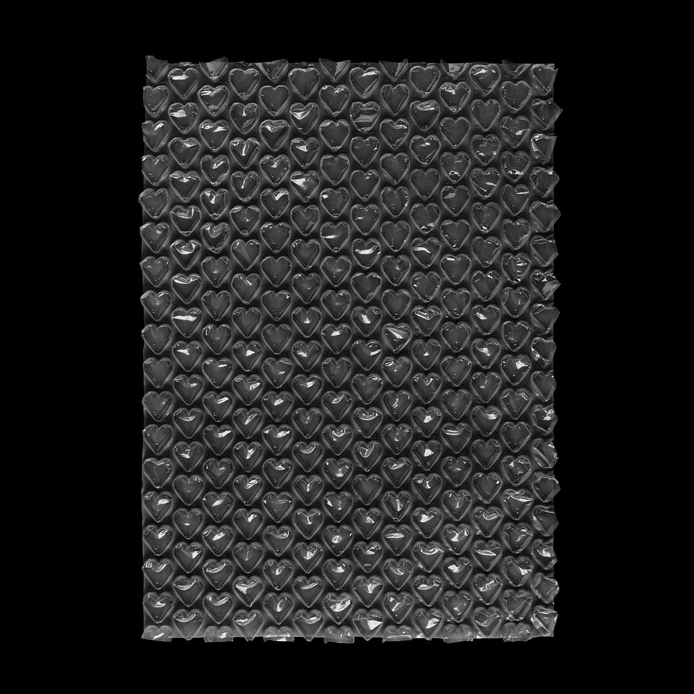 Bubble wrap design element, black background psd