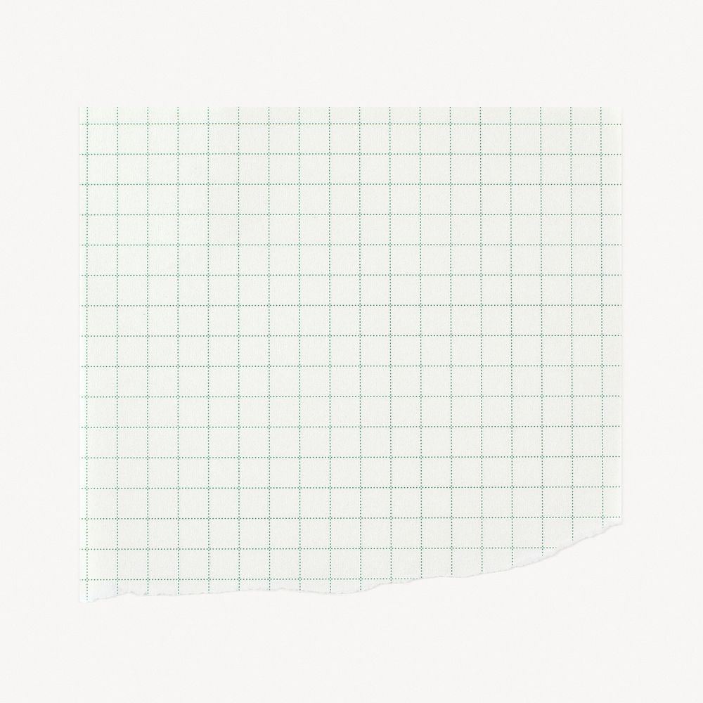 Green torn grid paper note, stationery design