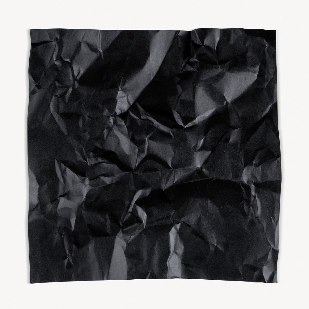 Black crumpled paper with copy space