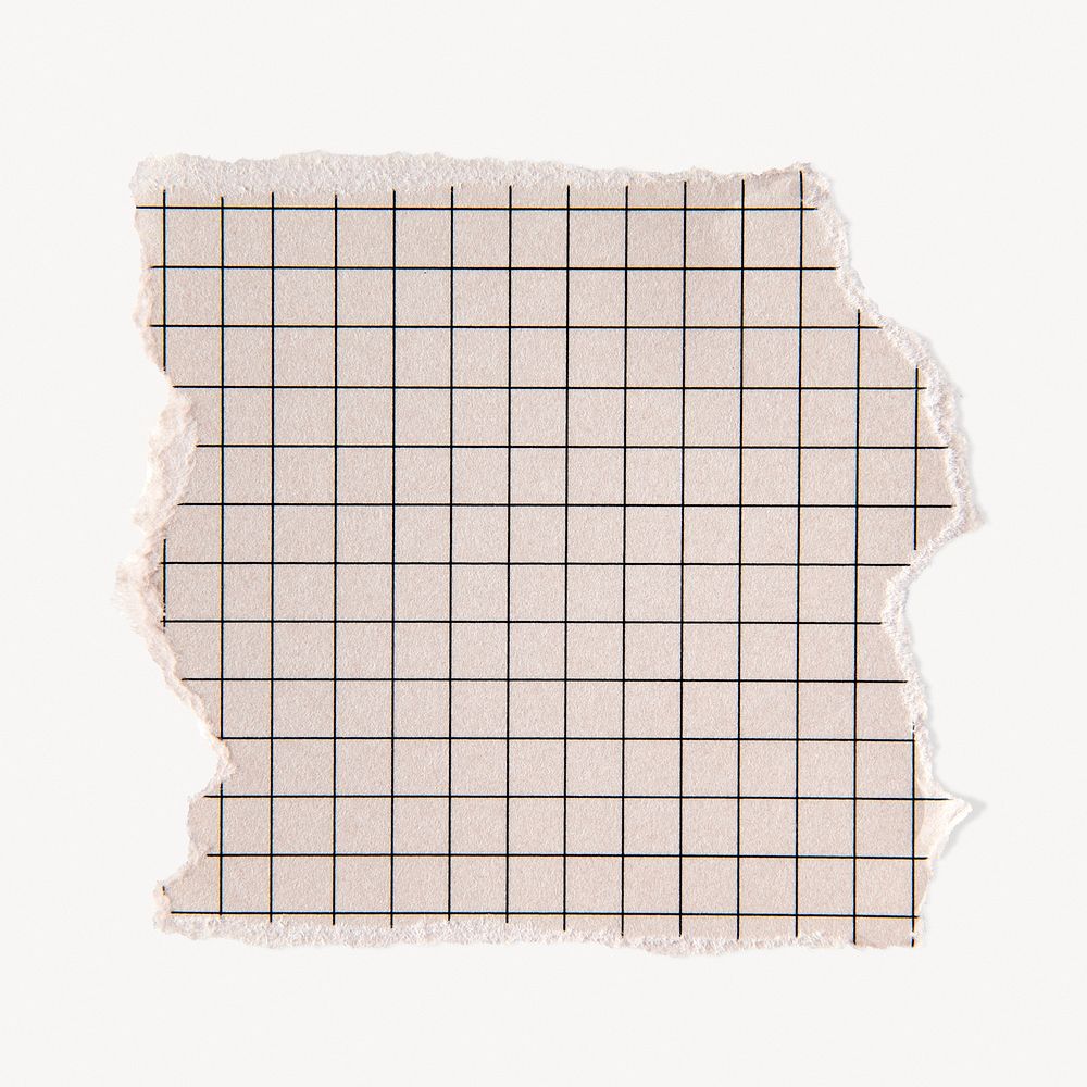 Pink torn grid paper note, stationery design