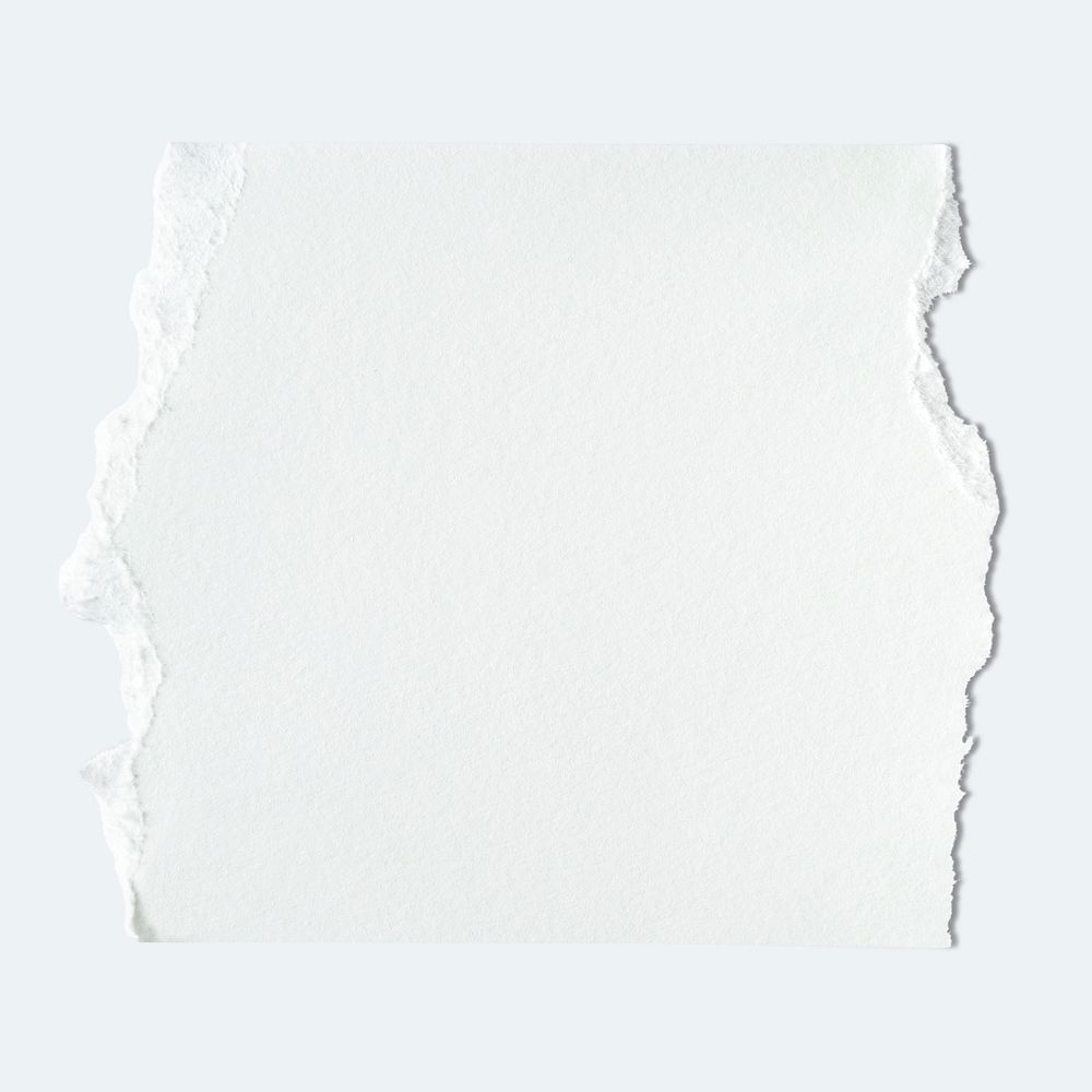 Torn white paper square with copy space
