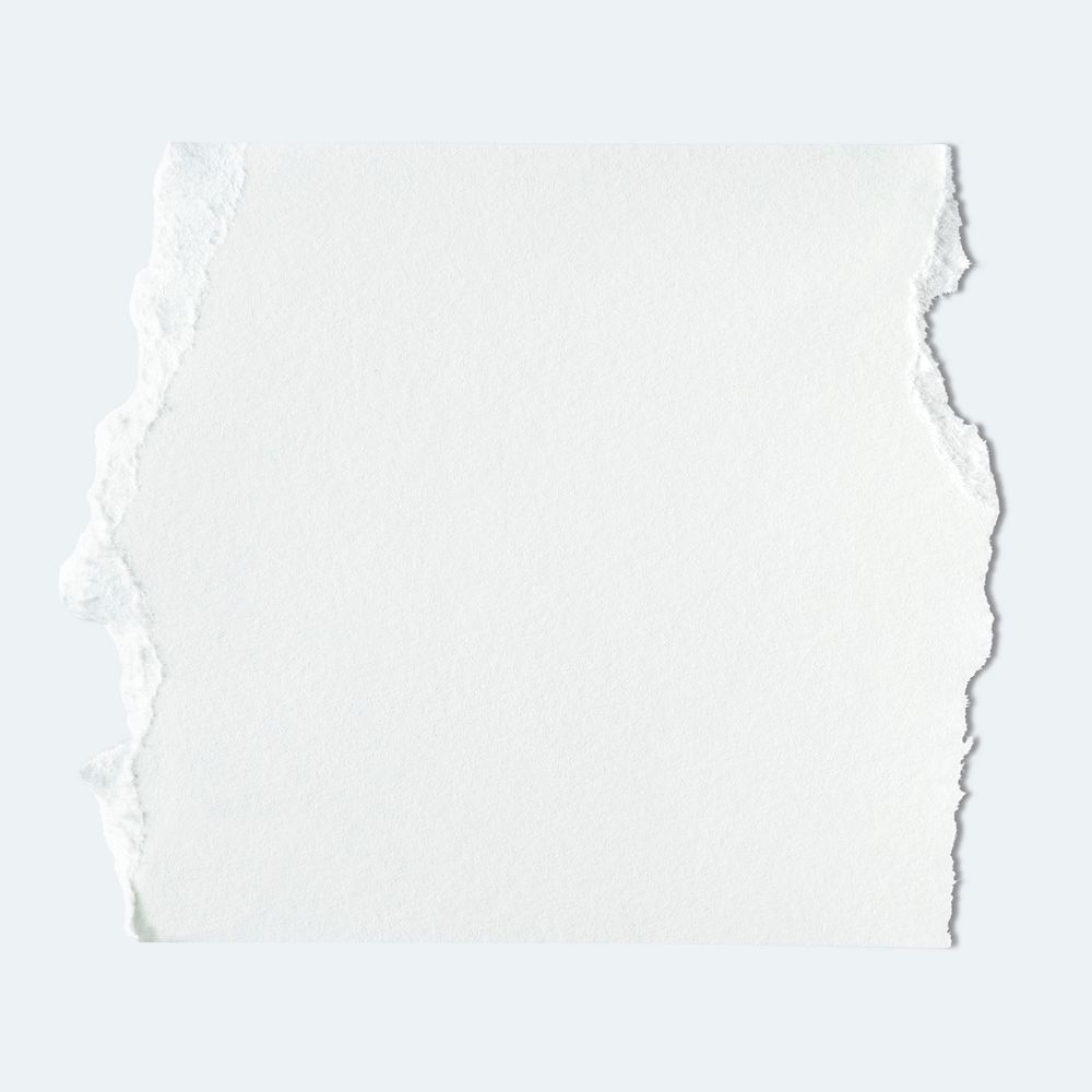 Torn white paper collage element psd