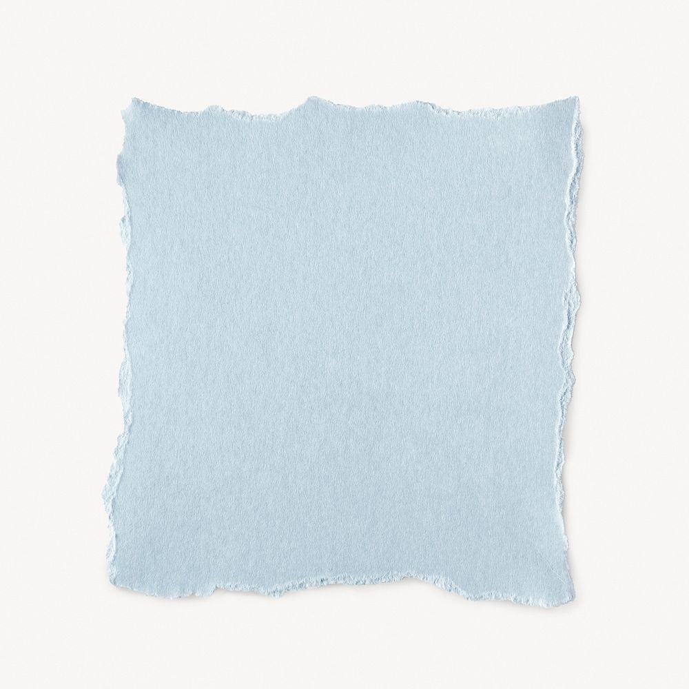 Torn blue paper textured shape with copy space