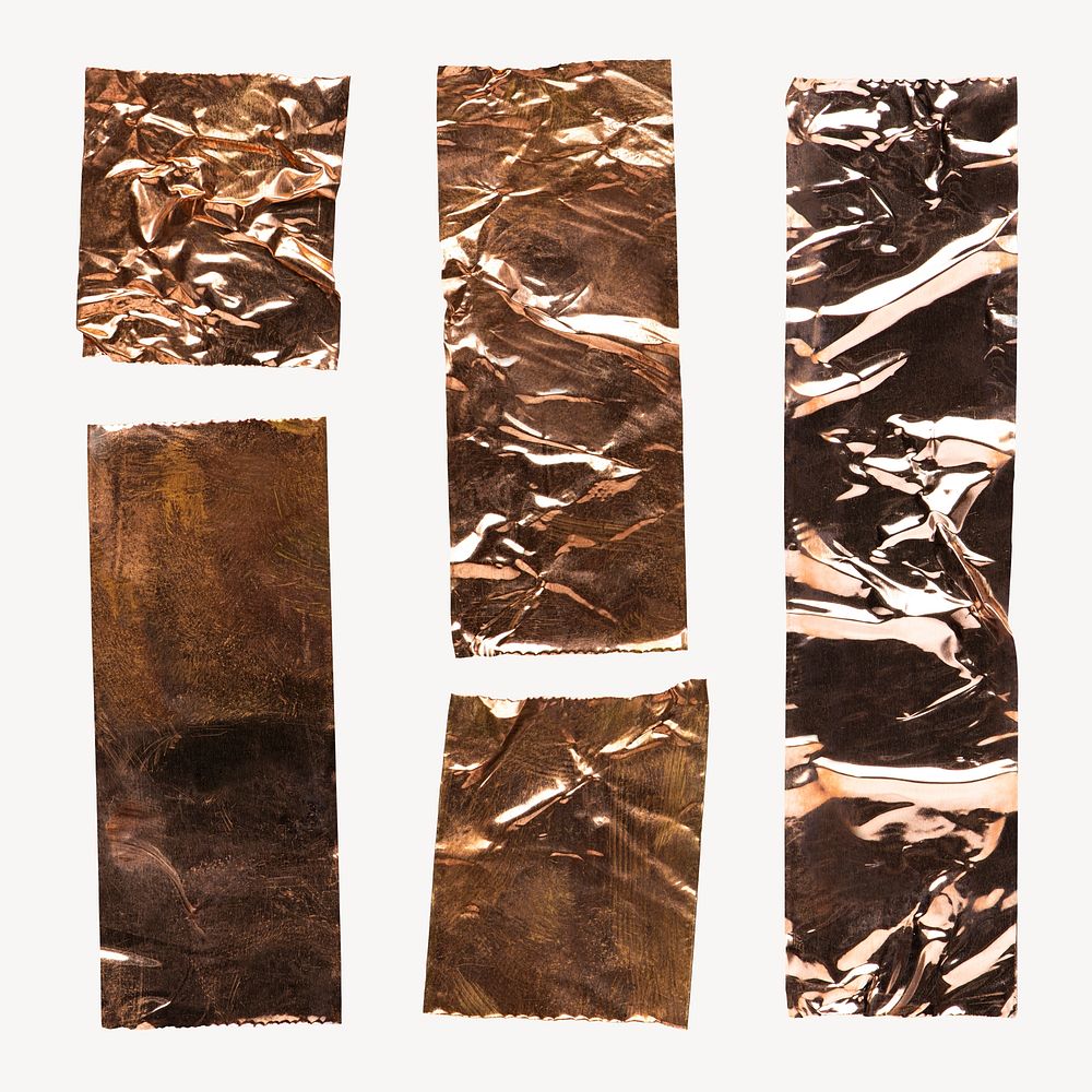 Wrinkled bronze washi tape set psd