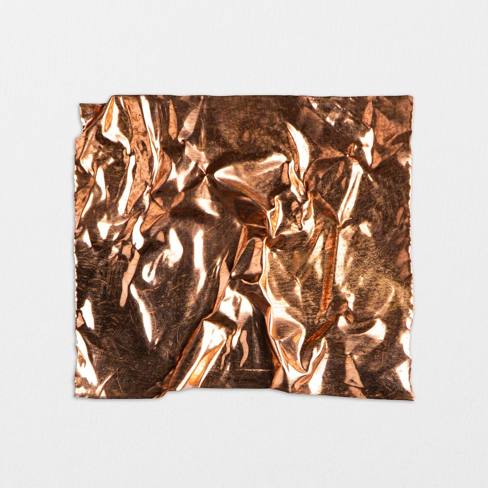 Wrinkled bronze washi tape, journal sticker design psd