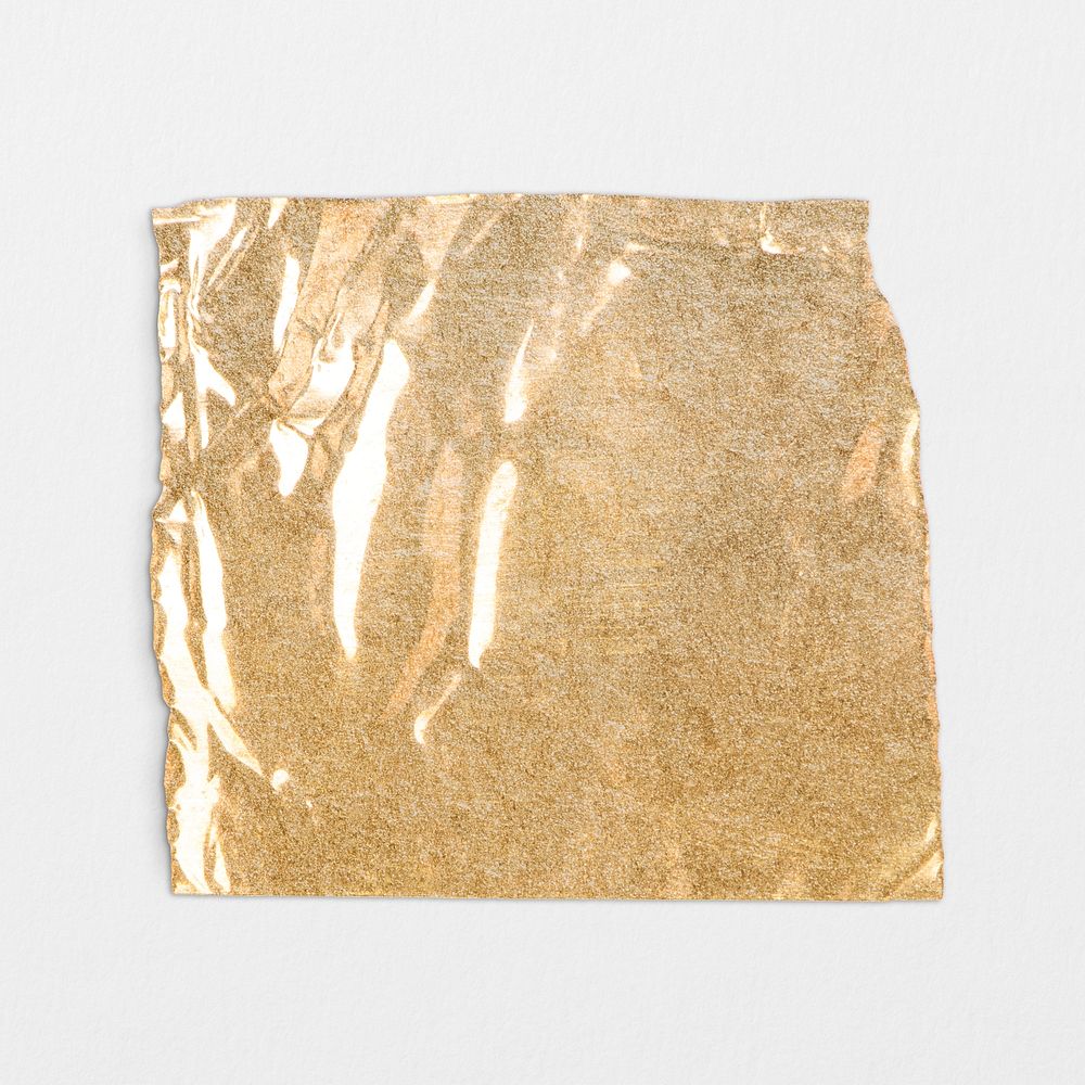 Wrinkled shiny gold washi tape psd