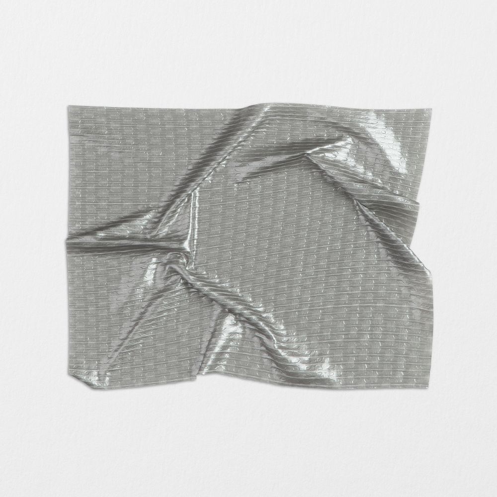 Wrinkled gray silver tape psd