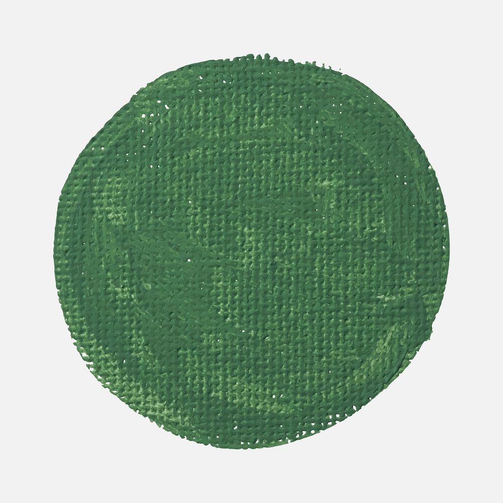 Green brush stroke, round frame, design element vector