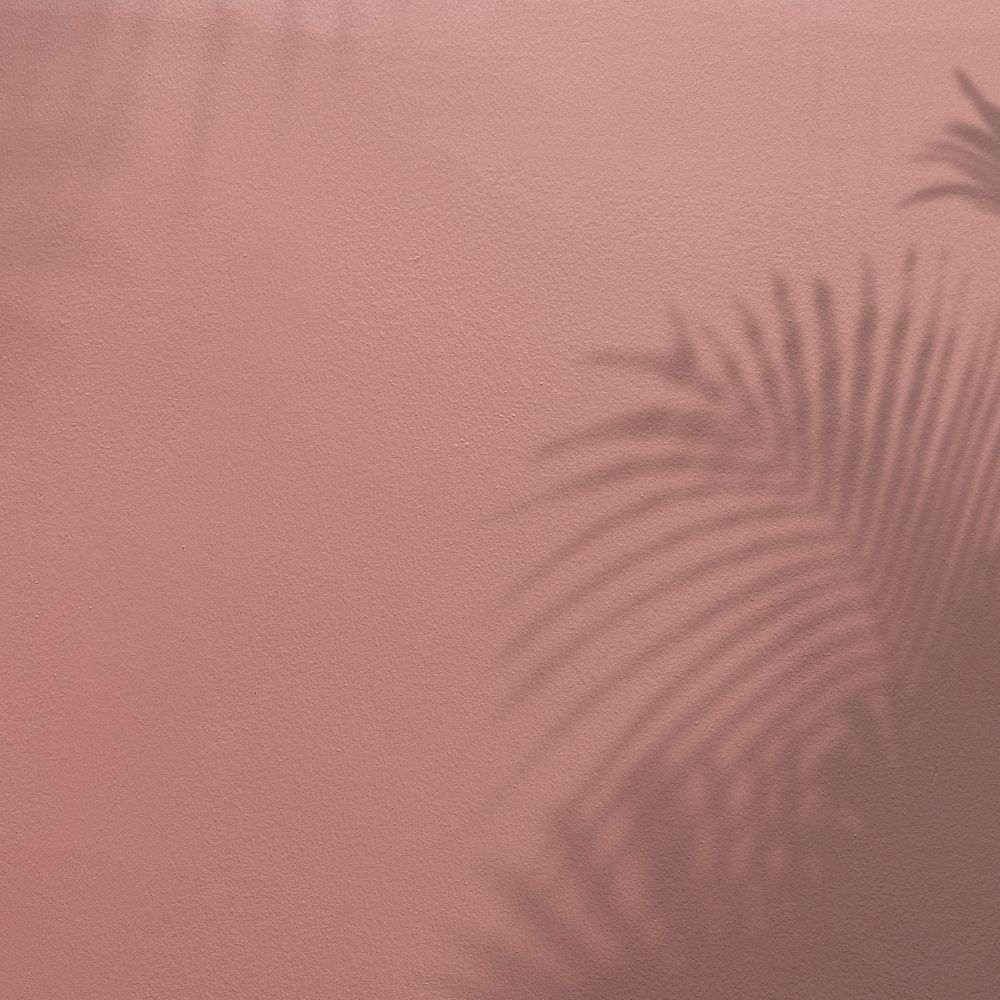 Shadow of palm leaves on cinnamon diamond background