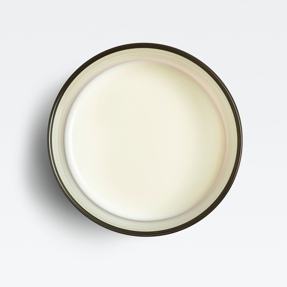 Aerial view of fresh milk in a glass mockup