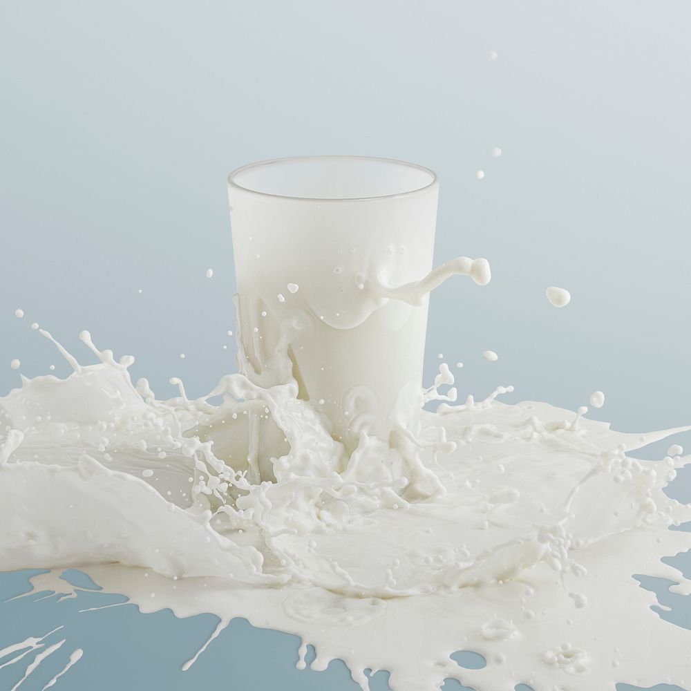 Fresh milk splashing from a glass mockup