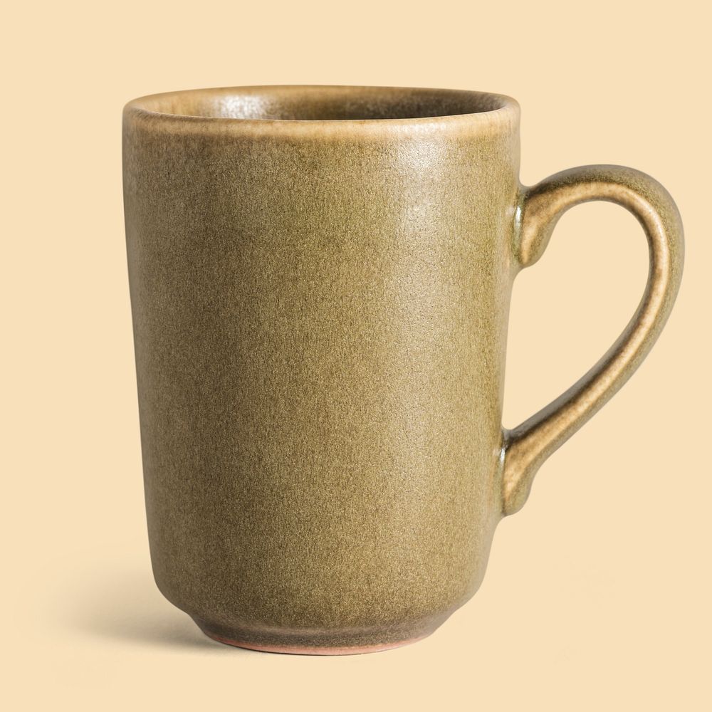 Vintage green coffee mug mockup design resource
