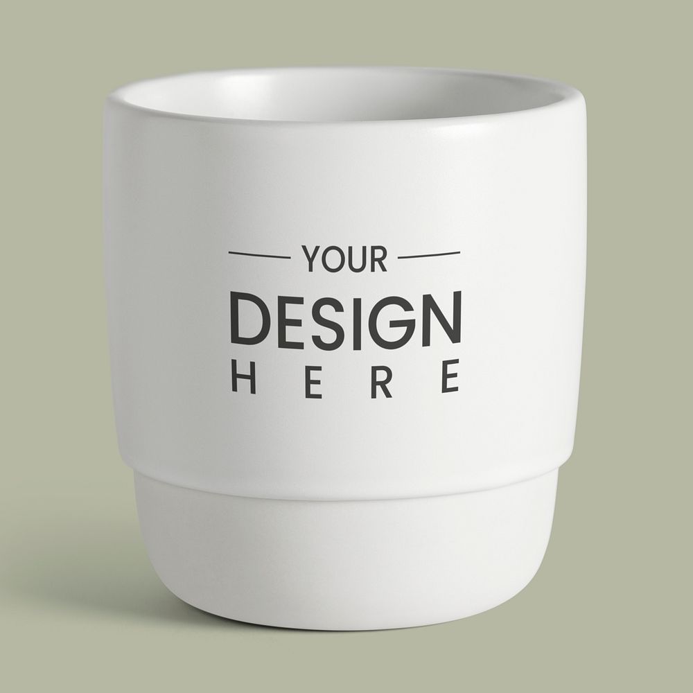 Minimal white tea cup mockup design resource