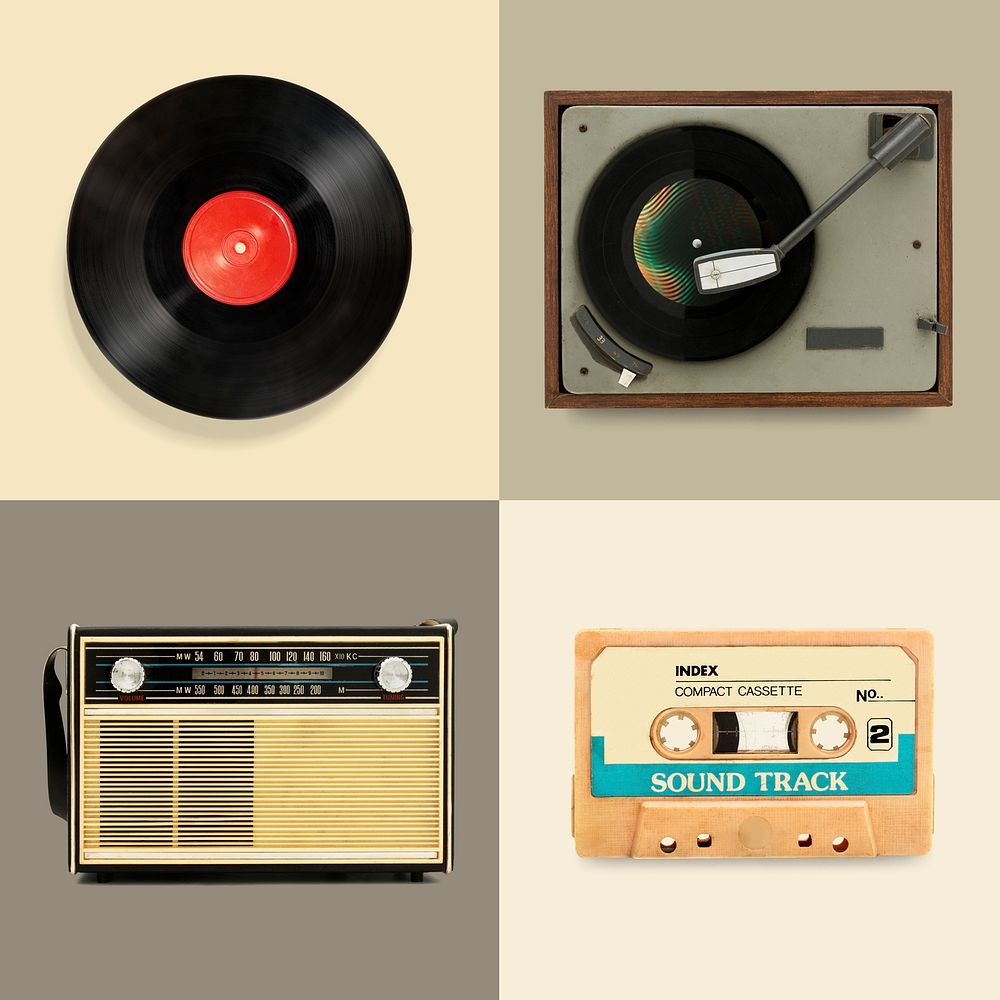 Retro music player collection design resources 