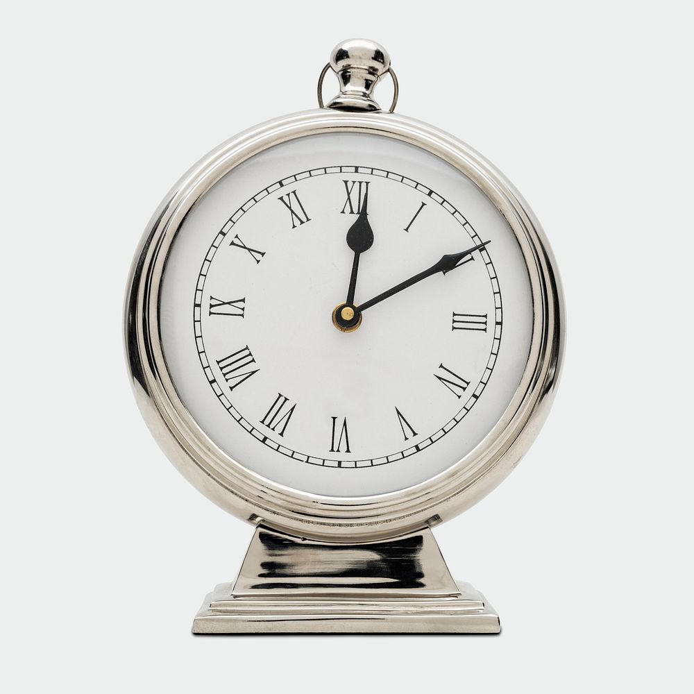 Roman numeral clock on a white background