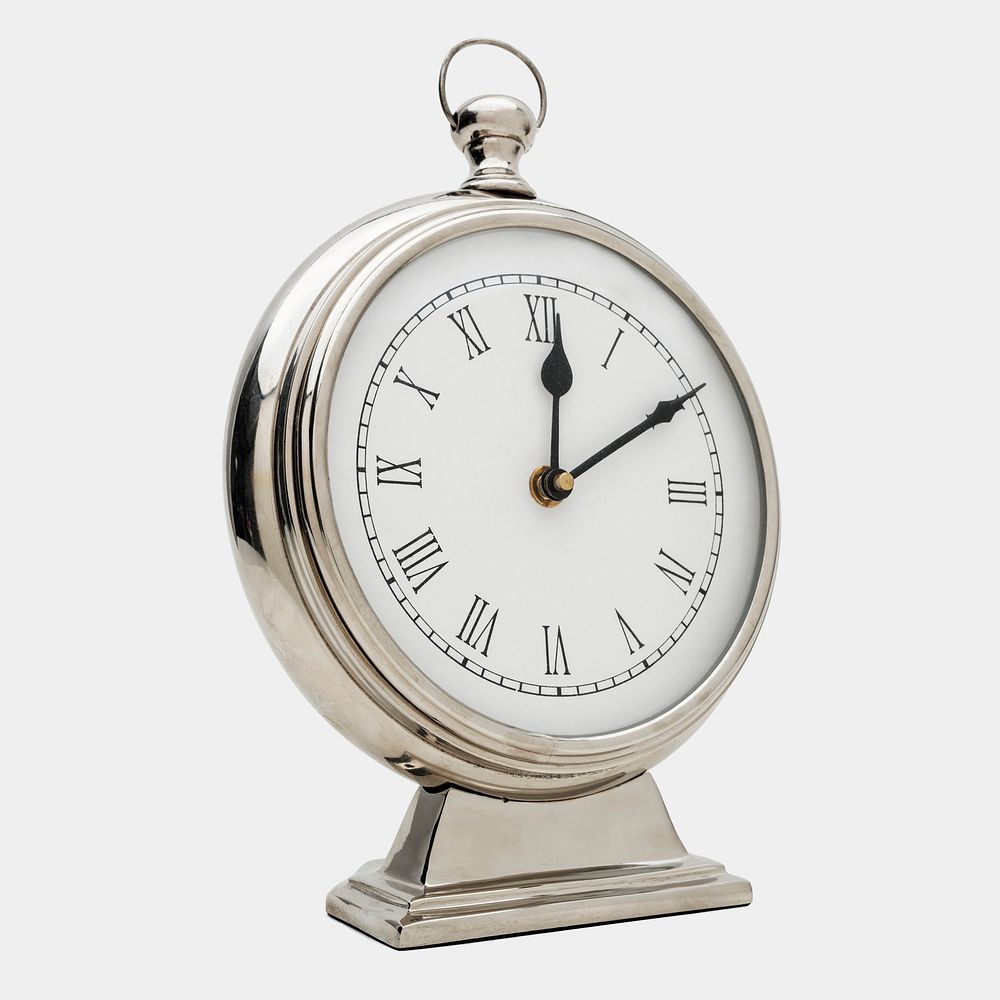 Roman numeral clock on a white background