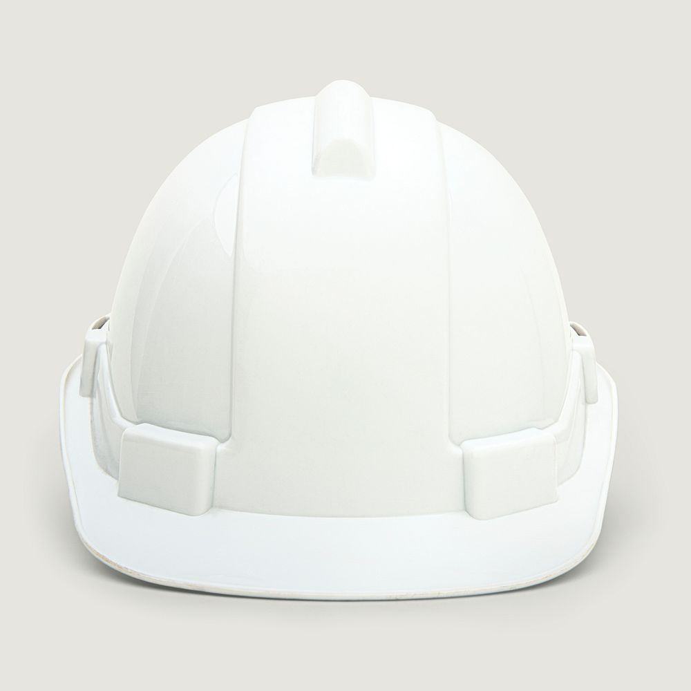 White hard hat on white background
