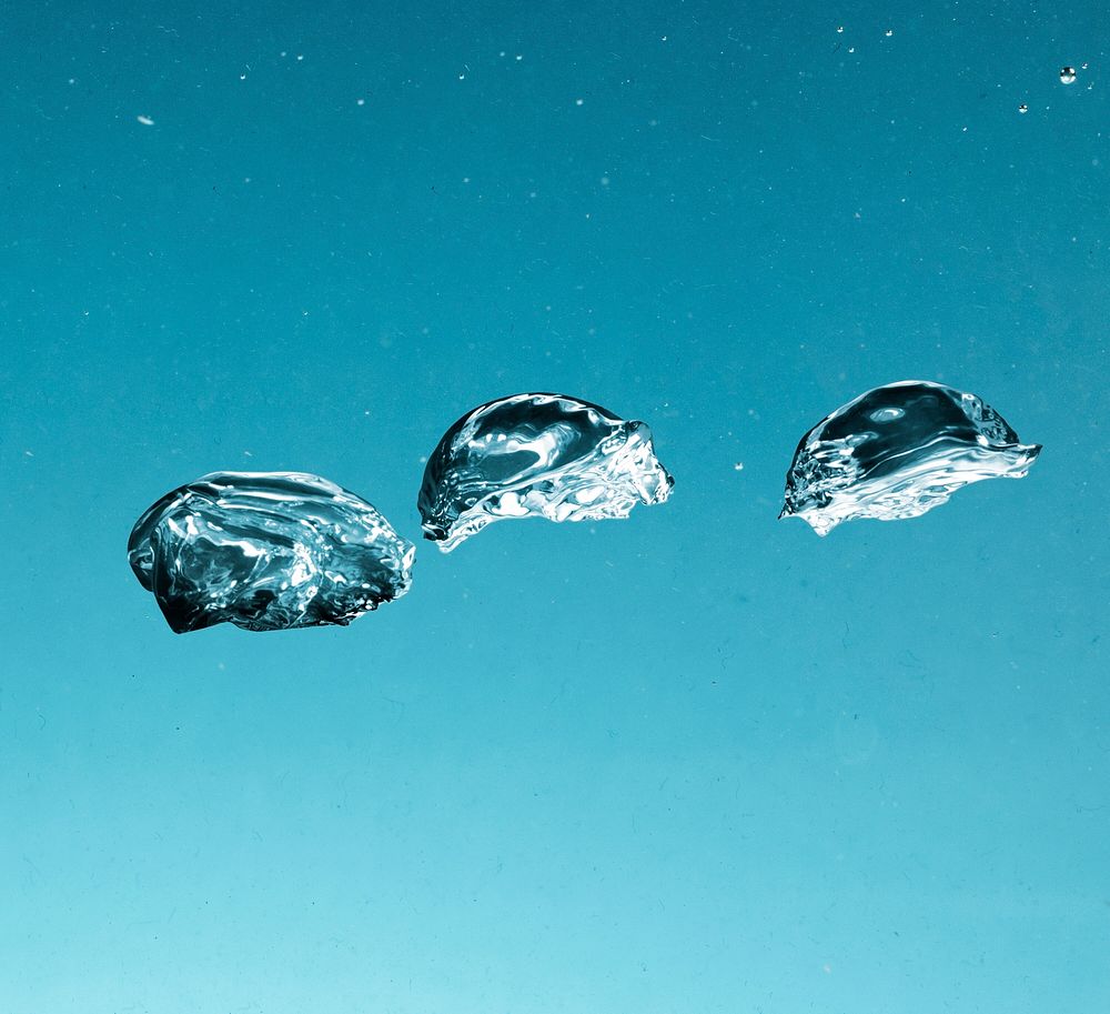 Water bubbles on a blue background