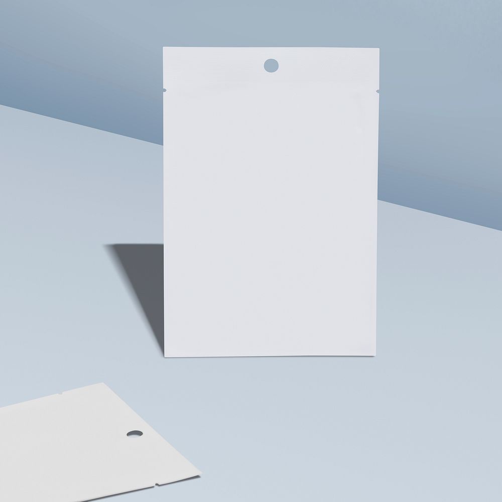 White rectangle label design resource mockup