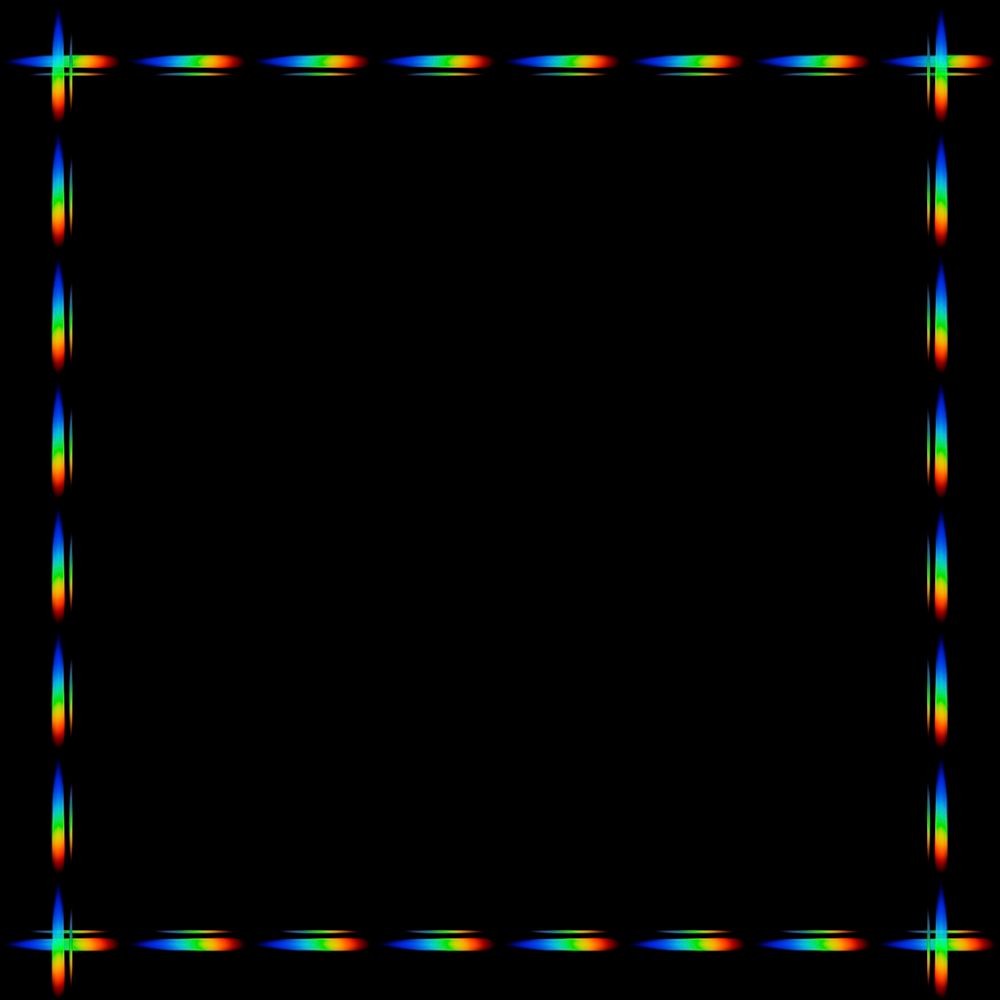 Light leak frame design element on a black background