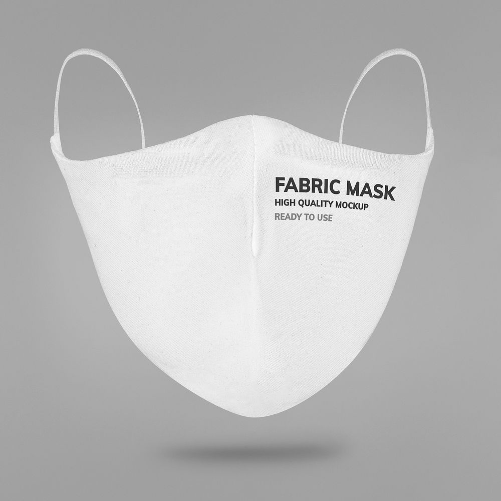 Blank white face mask mockup