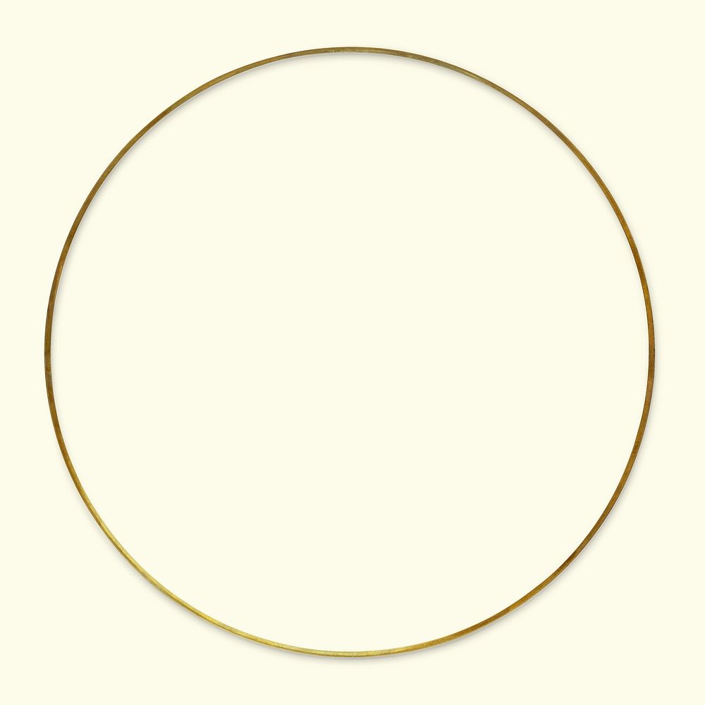 Gold round frame on cream background