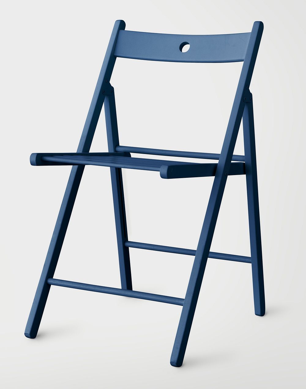 Modern blue chair on off white background