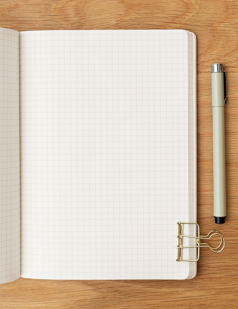 Blank white grid pattern notebook mockup