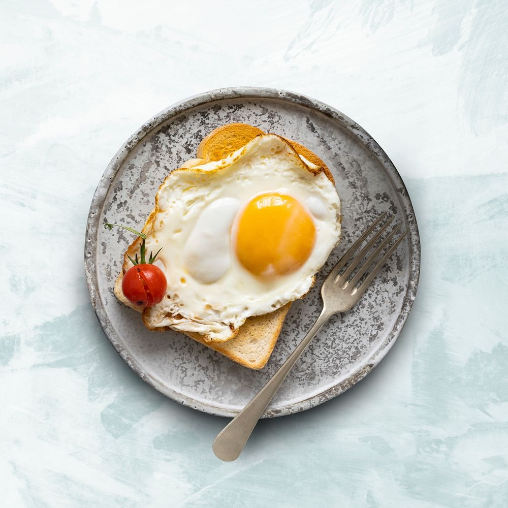 Holiday breakfast with egg on a toast food photography