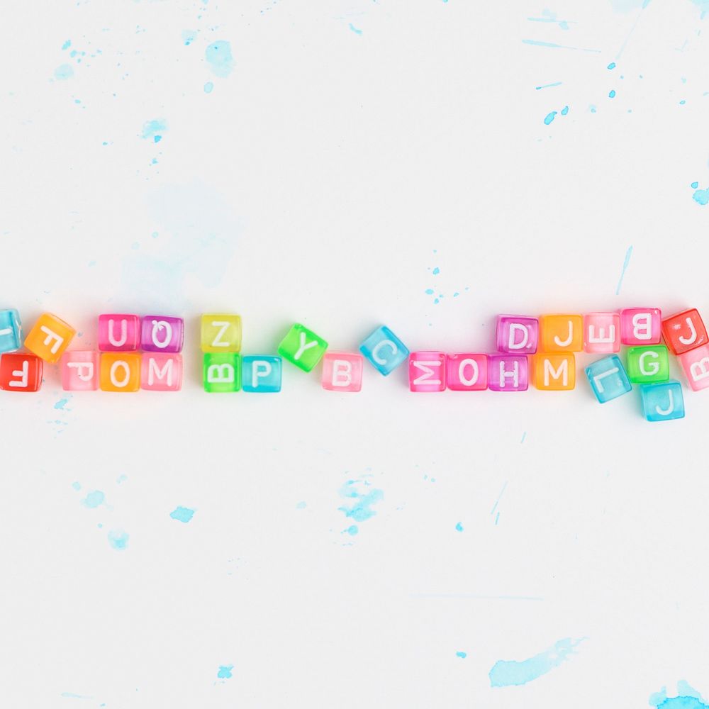 Colorful alphabet beads divider line
