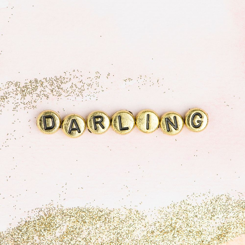 Darling beads lettering word typography