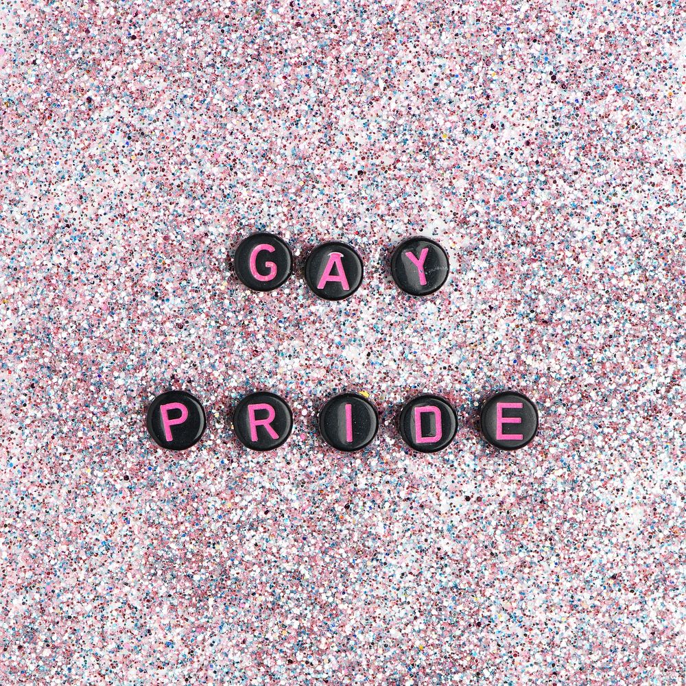 Gay pride word beads lettering 