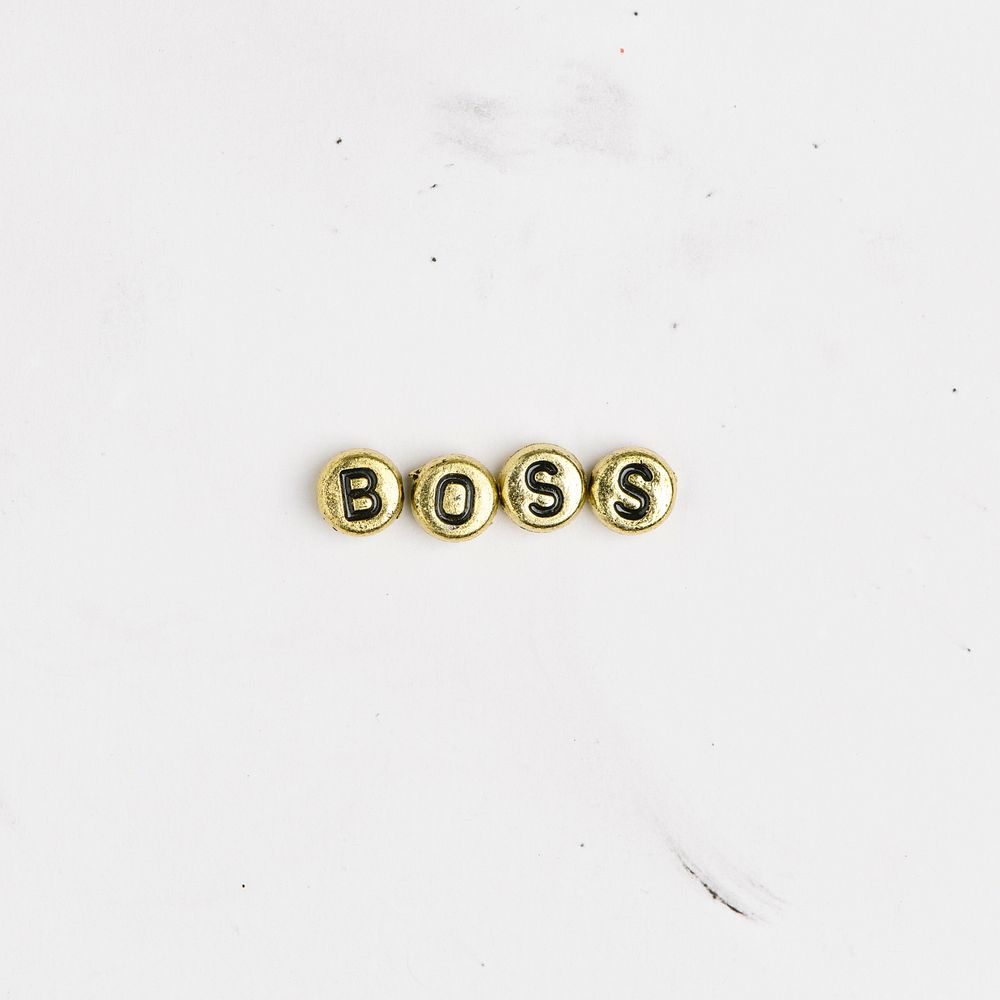 Boss word typography beads alphabet 