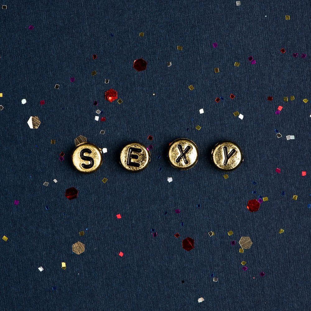 Gold Sexy word beads alphabet